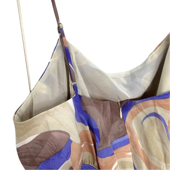 ASTR the Label Sanger Maxi Dress Open Cut-Out Side Purple Peach Swirl Size Large - Picture 7 of 9